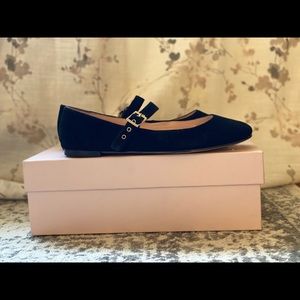 Avec Les Filles Renee black Suede Mary Jane Flats by Joyce Azria